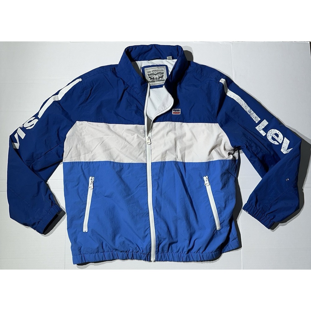 Levis Men's Windbreaker / Zip up Jacket XXL Nylon Full Zip Hood 2X